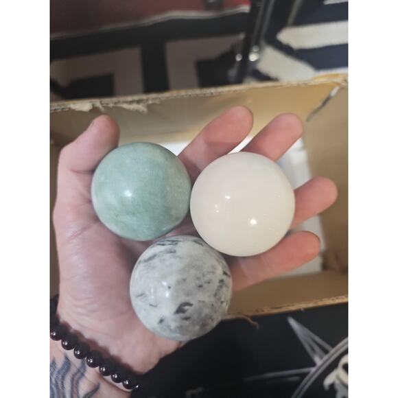 Ocean Jasper Spheres Set Of 3 Random Selection W/stands - Picture 8 of 8